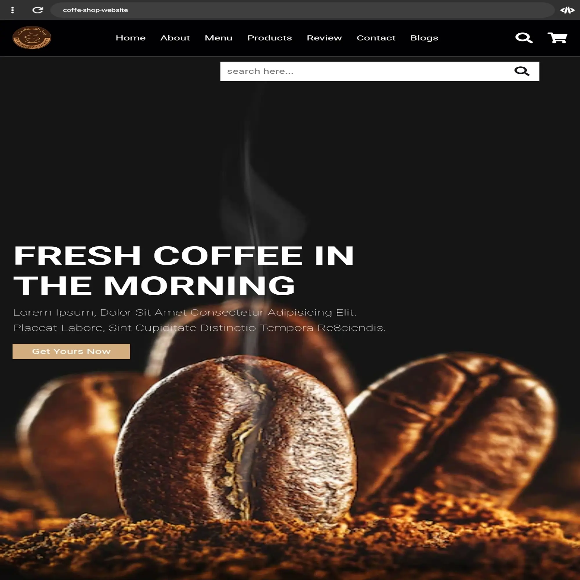 Responsive Website Design for Modern Coffee Shop